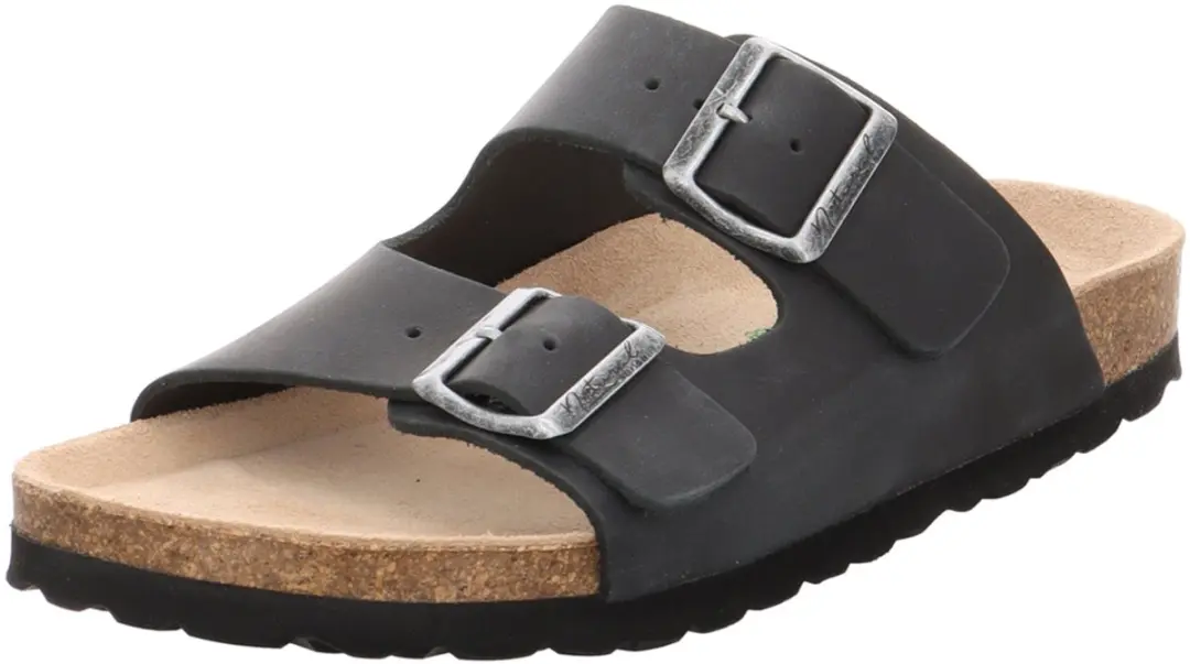 Natural Sense unisex pantoffels muiltjes sandalen leer navy 1152940