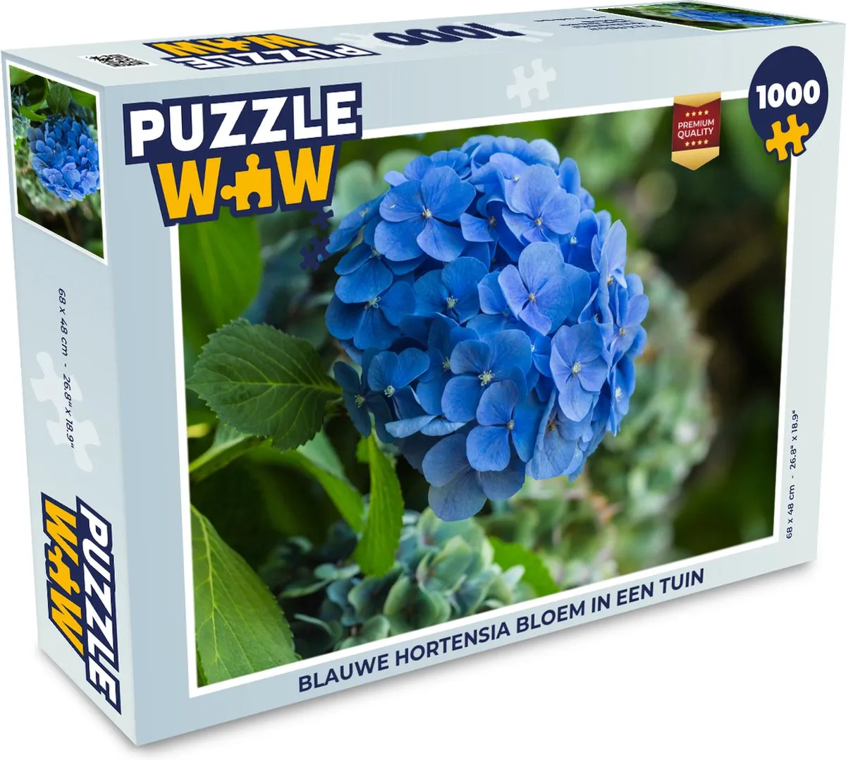PuzzleWow Legpuzzel Blauwe Hortensia 1000 Stuks