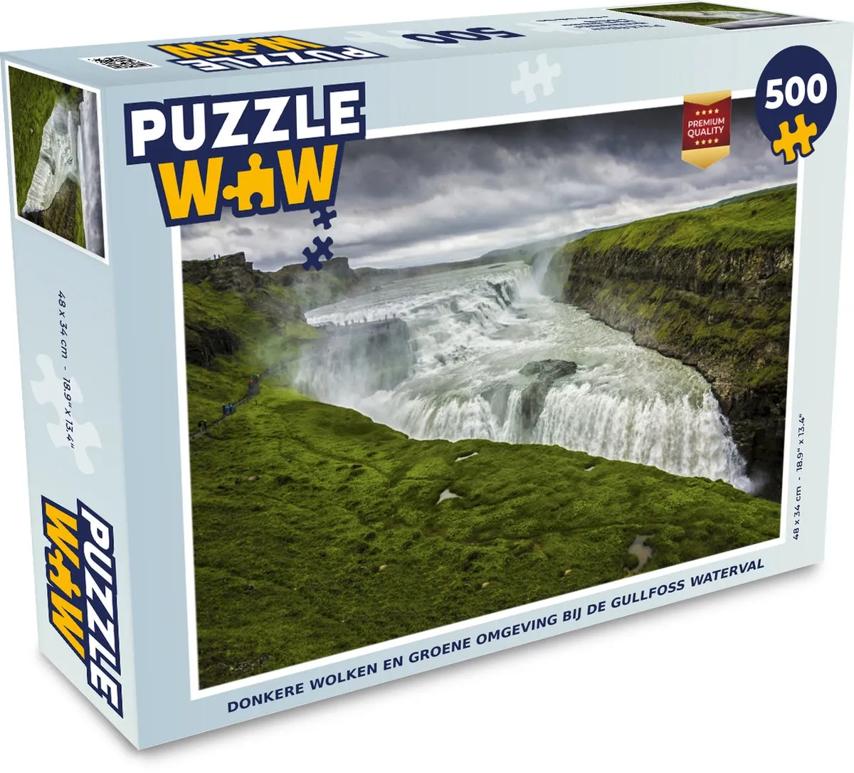 PuzzleWow Legpuzzel Gullfoss 500 Stuks
