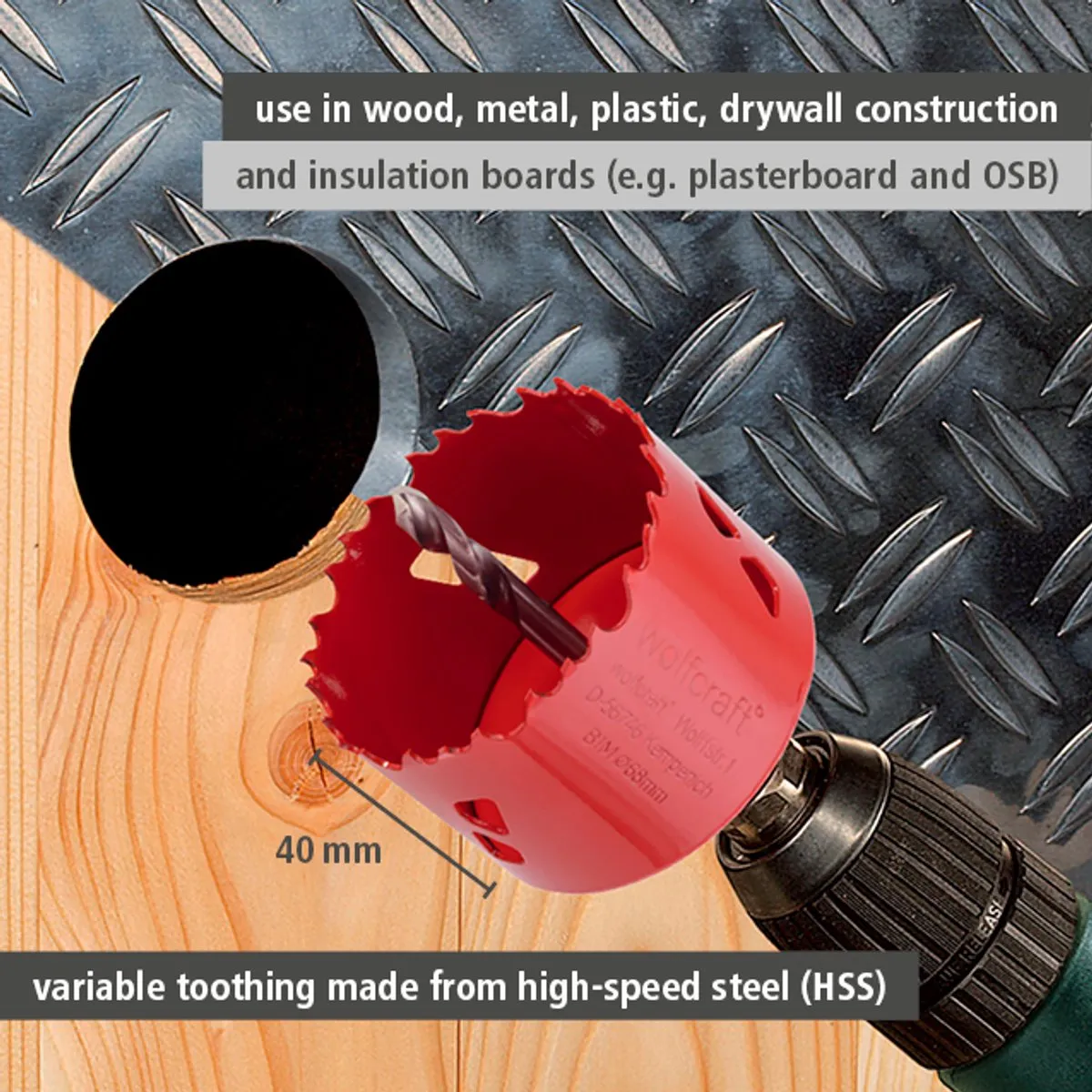 Wolfcraft BiM Gatenzaag 100mm 5493000 - Hout/Aluminium/Gips/Metaal