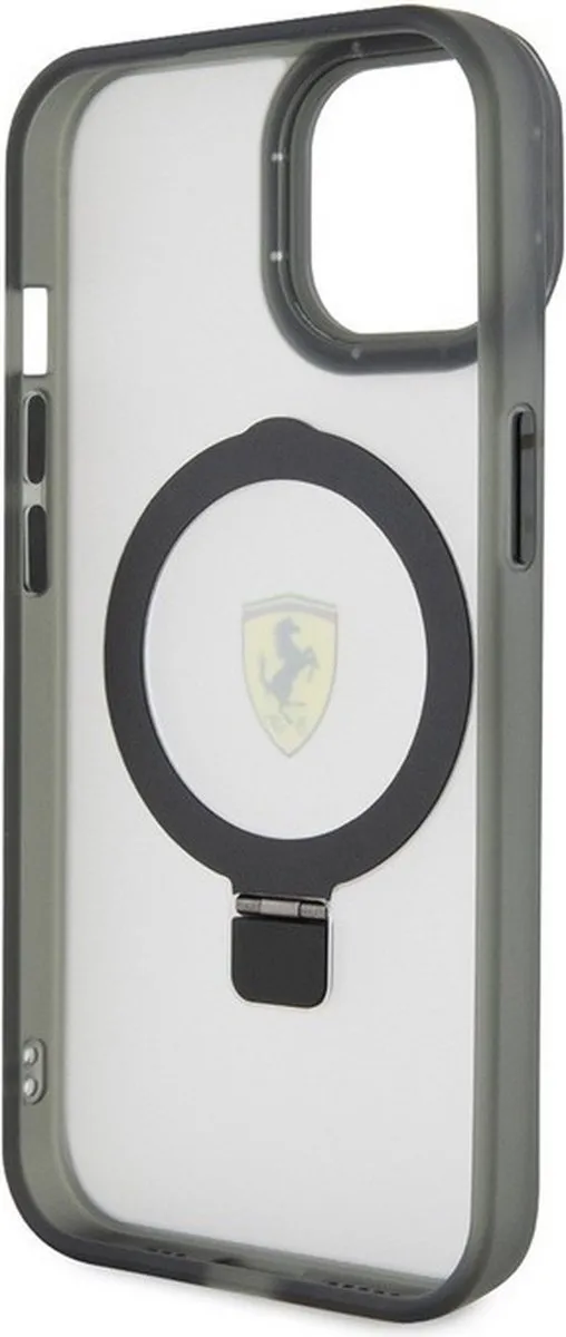 Ferrari Ring Stand Back Case iPhone 15 - MagSafe - Transparant