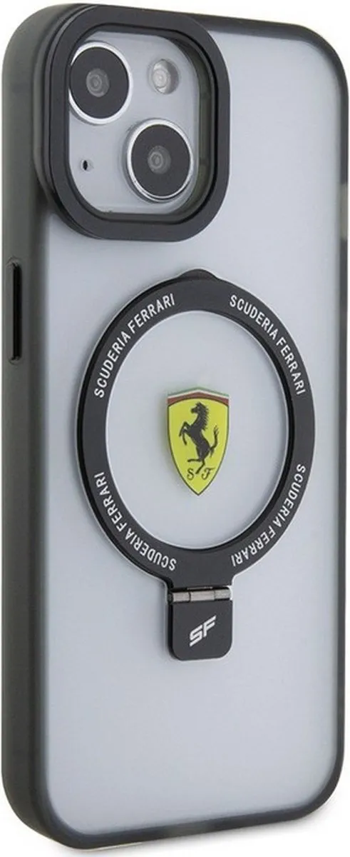 Ferrari Ring Stand Back Case iPhone 15 - MagSafe - Transparant