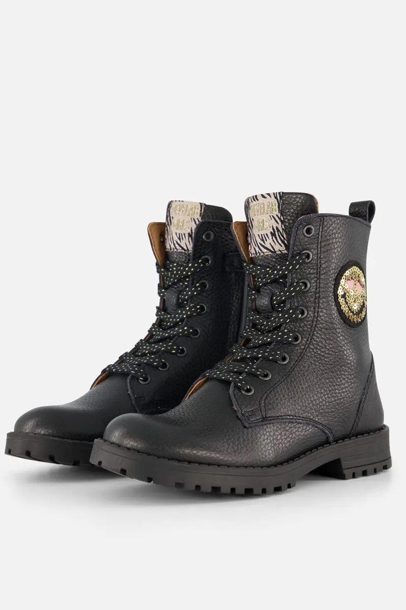 Develab Veterboots zwart Leer - Maat 32 - Kinderschoenen