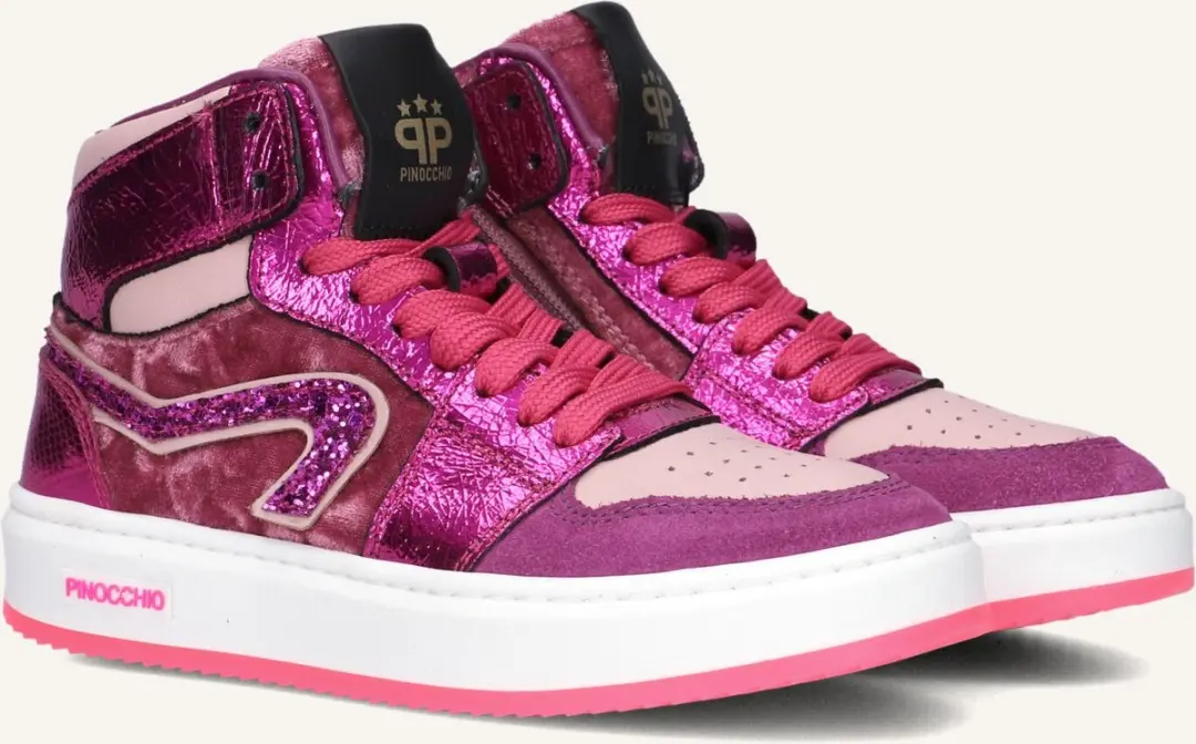 Pinocchio P1765 Sneakers Meisjes - Leren Sneaker - Roze - Maat 25 - afbeelding 4 van 6