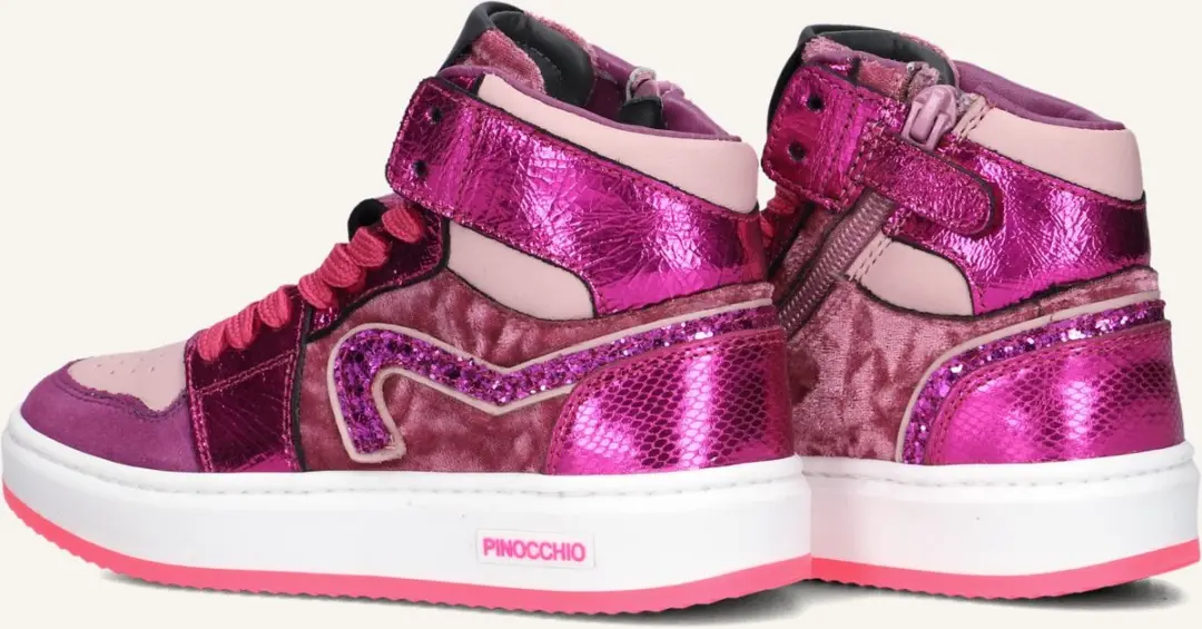 Pinocchio P1765 Sneakers Meisjes - Leren Sneaker - Roze - Maat 25 - afbeelding 2 van 6