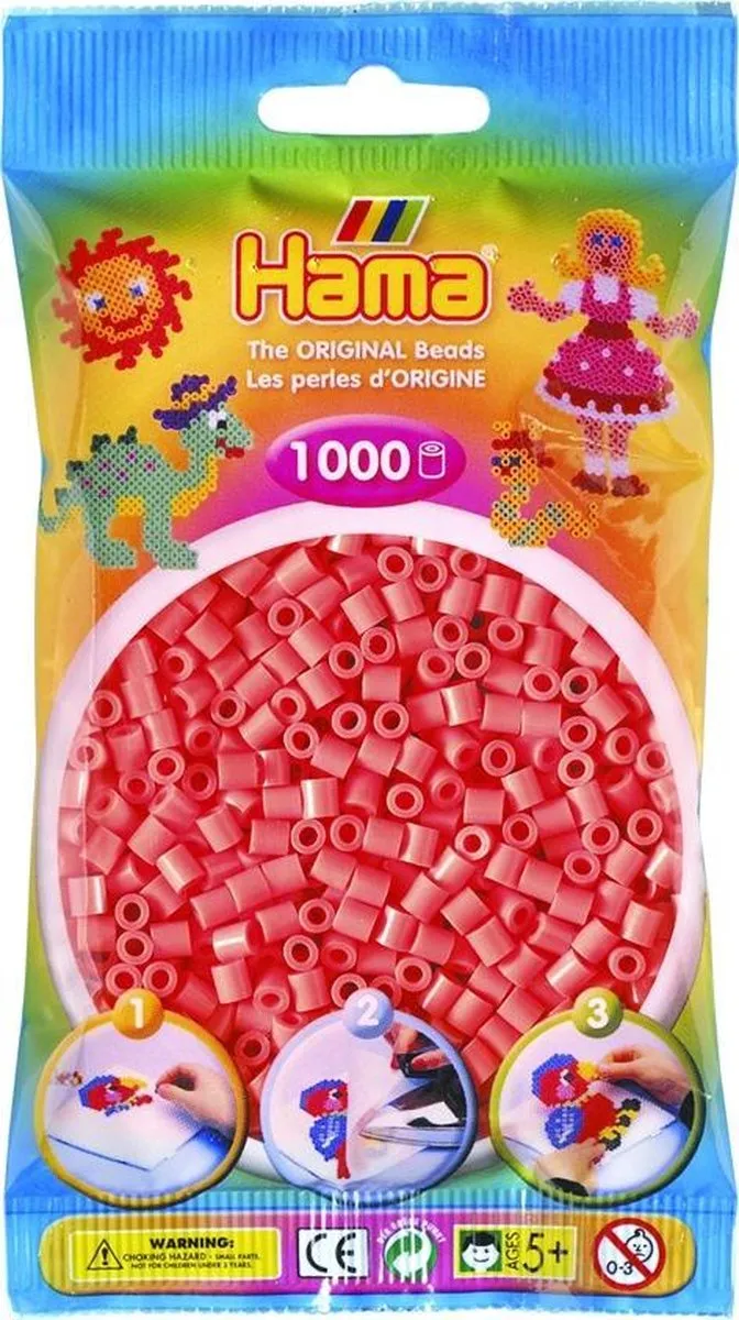 Hama Strijkkralen Pastelrood - 1000 Stuks
