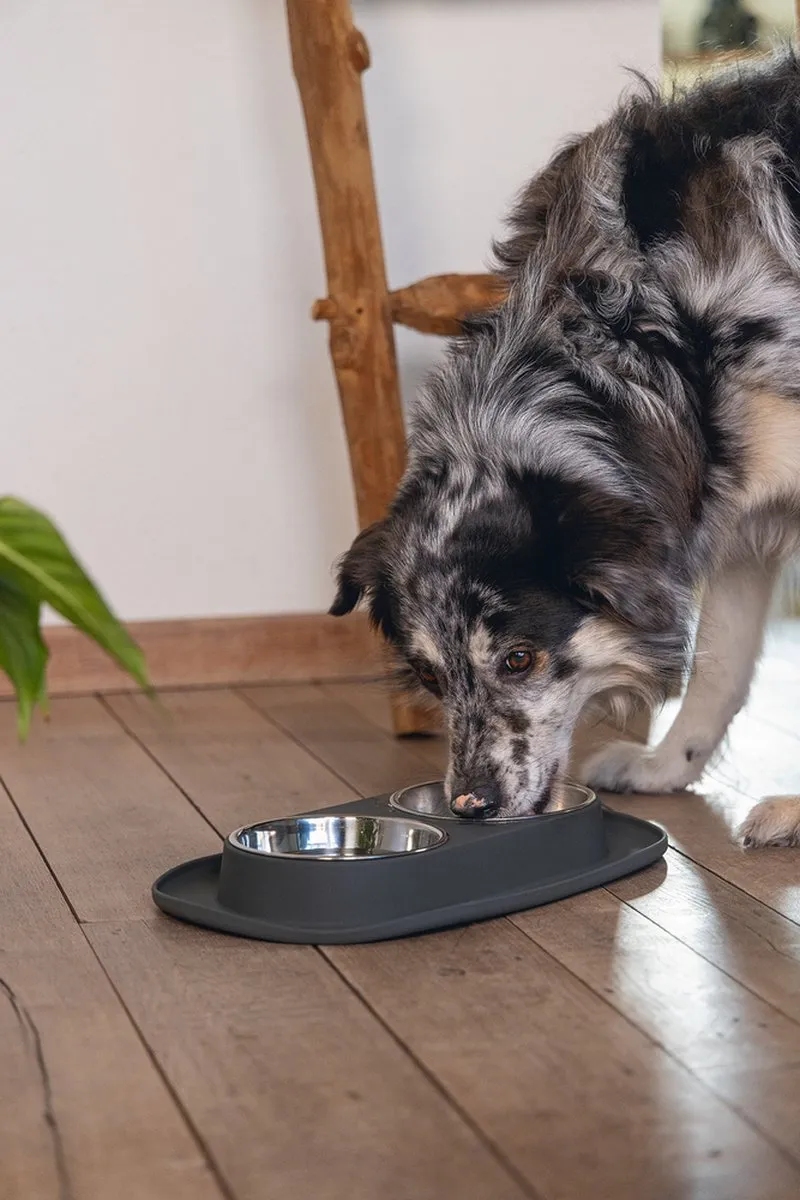 Beeztees Dinerset Hond Siliconen Antraciet - 40x24x4,5cm