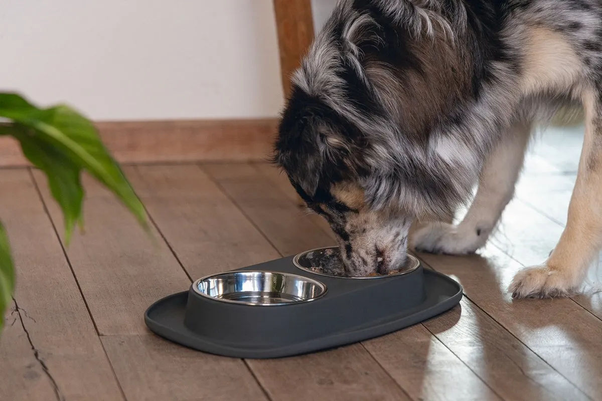 Beeztees Dinerset Hond Siliconen Antraciet - 40x24x4,5cm