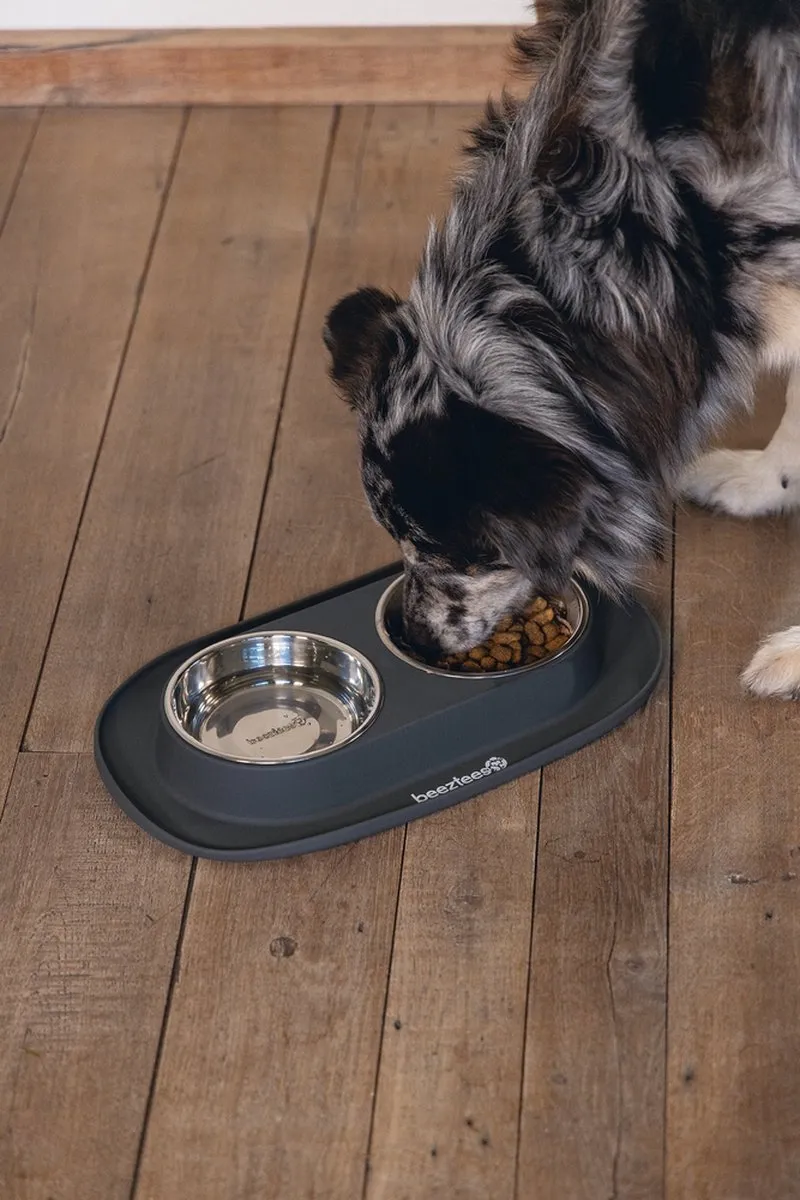 Beeztees Dinerset Hond Siliconen Antraciet - 40x24x4,5cm