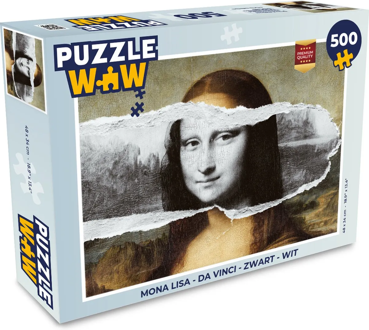 PuzzleWow Mona Lisa Legpuzzel 500 Stuks