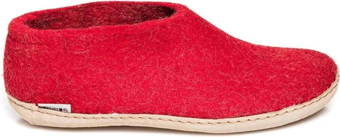 Glerups Schoen met leren zool-Rood-36