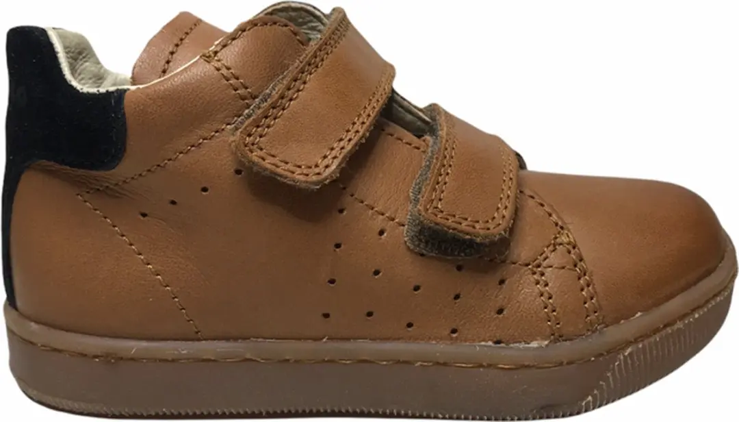 Falcotto velcro effen lederen sneakers adam cognac zwart mt 18