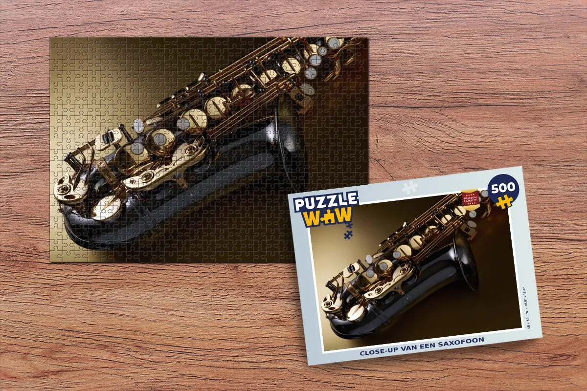 PuzzleWow Legpuzzel Close-up Saxofoon 500 Stuks - Multicolor