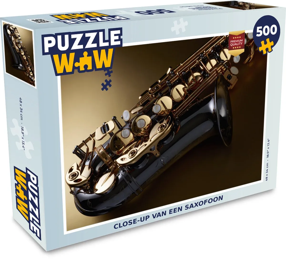 PuzzleWow Legpuzzel Close-up Saxofoon 500 Stuks