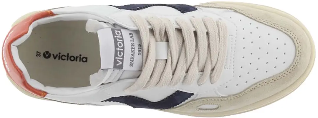 Victoria Seul Effect Piel & Serraje Sneakers - Oranje - afbeelding 2 van 6