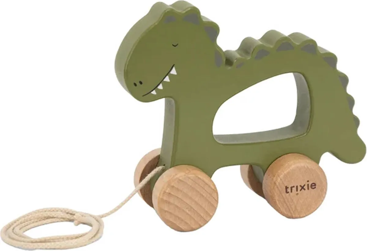 Trixie Houten Trekspeeltje Mr. Dino - Groen