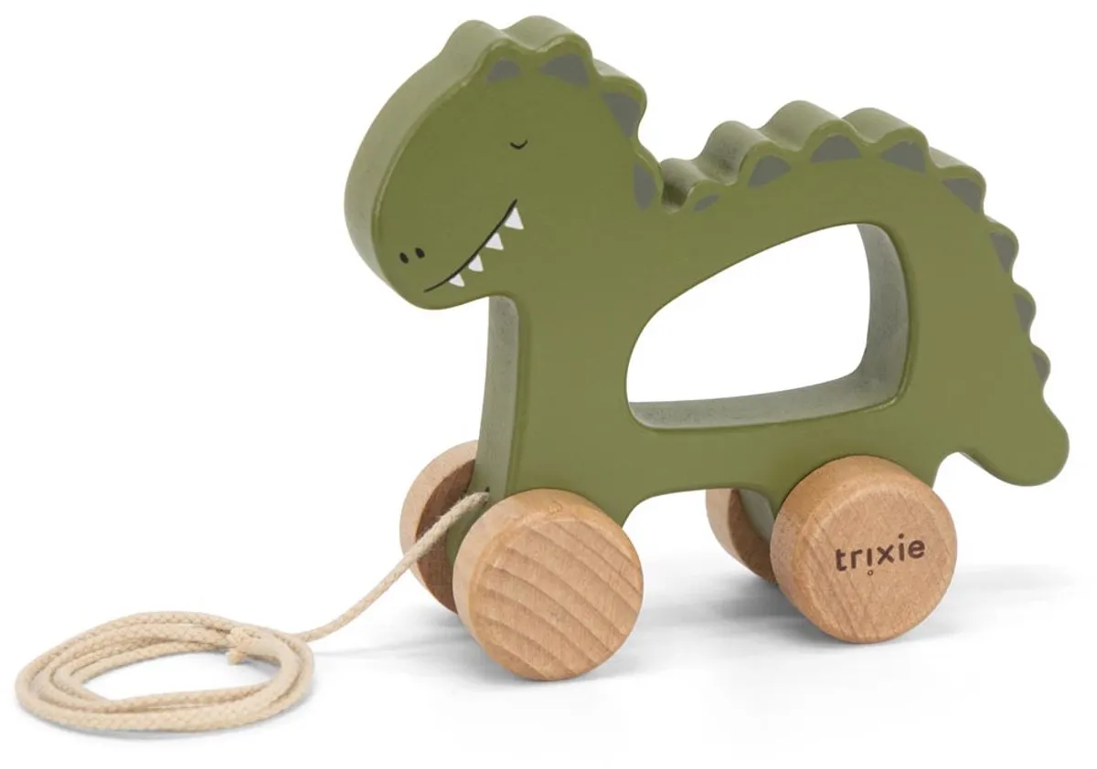 Trixie Houten Trekspeeltje Mr. Dino - Groen