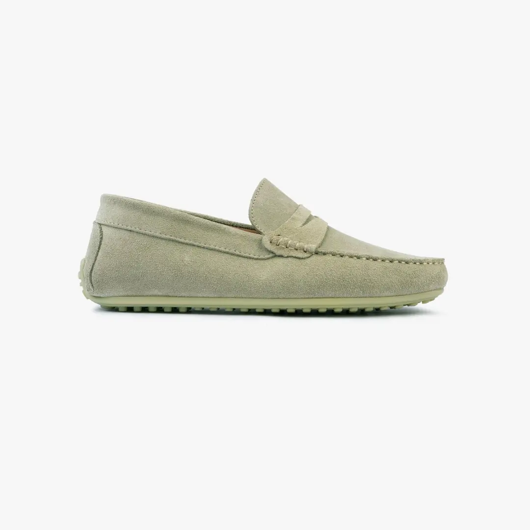 Omnio bjorn loafers heren groen suède