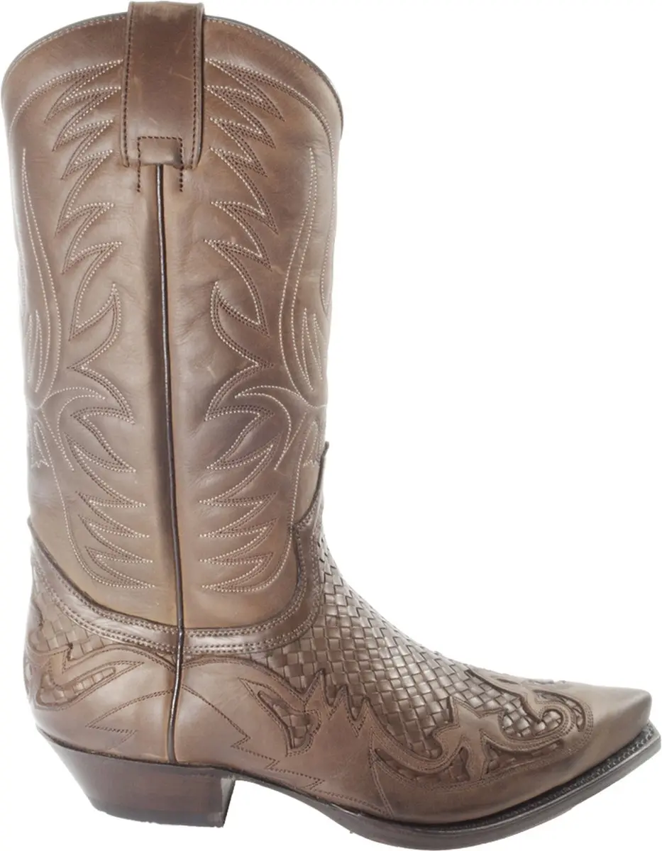 Sendra Boots 3241 Trenzado Cuervo West Bruin Handgemaakt Cowboy Laarzen Heren Sp