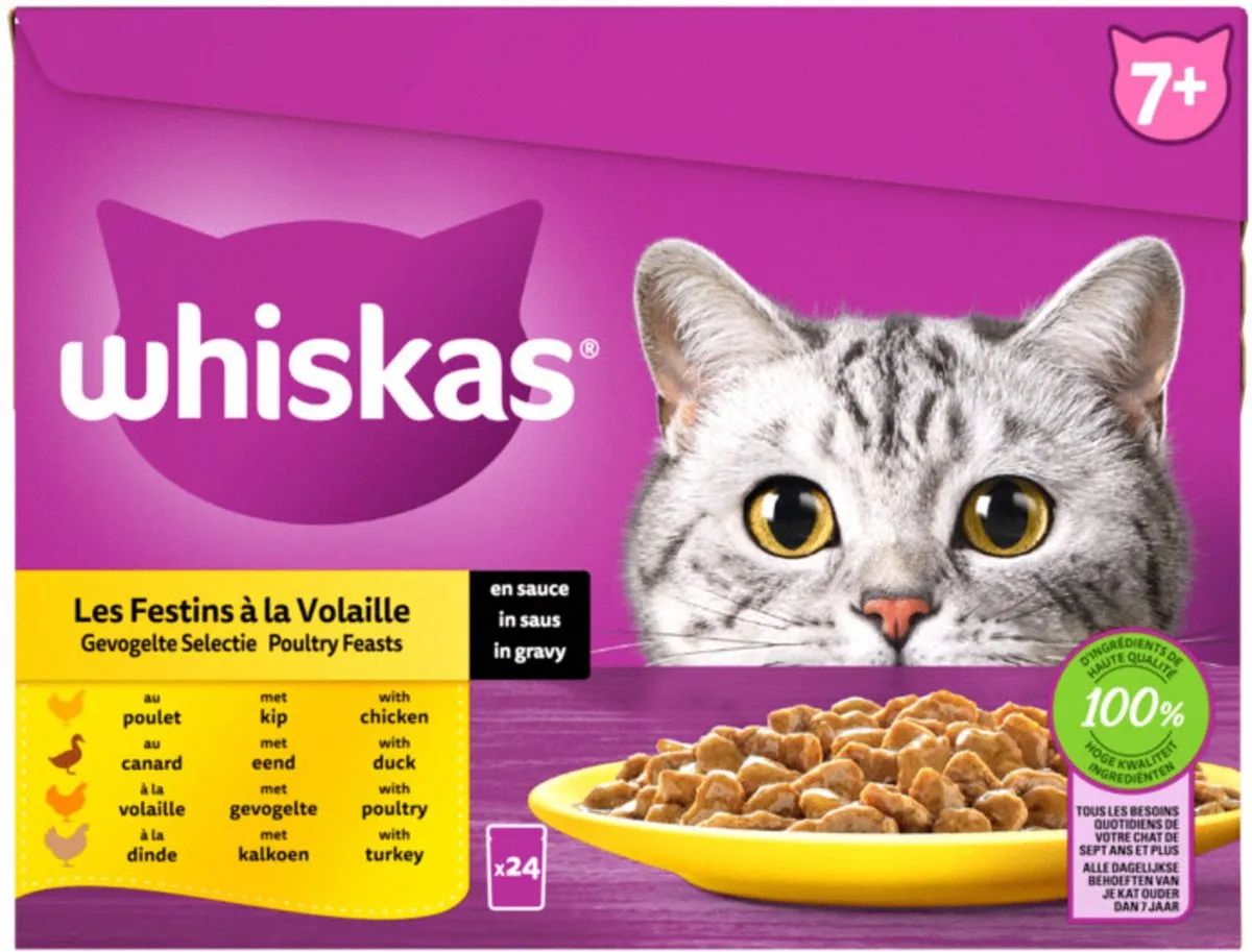 Whiskas Senior Multipack Gevogelte Selectie in Saus