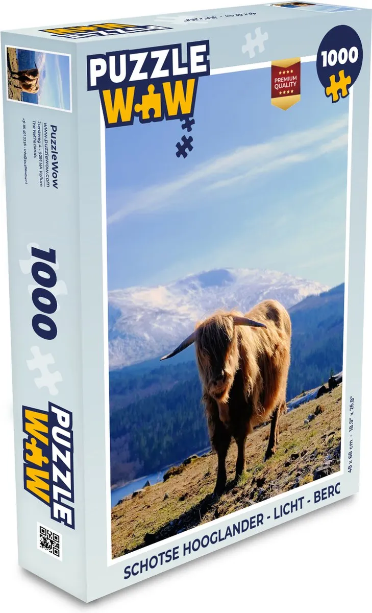 PuzzleWow Schotse Hooglander Legpuzzel 1000 Stuks