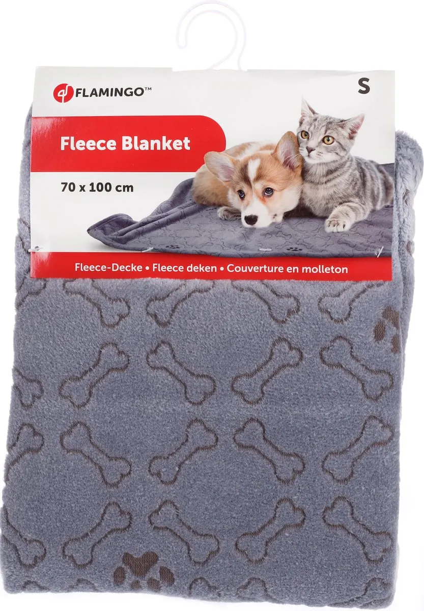 Flamingo Marva Fleece Deken - 70x100cm - Grijs