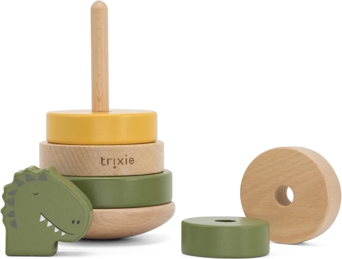 Trixie Houten Stapeltoren Mr. Dino - Educatief Speelgoed - Groen