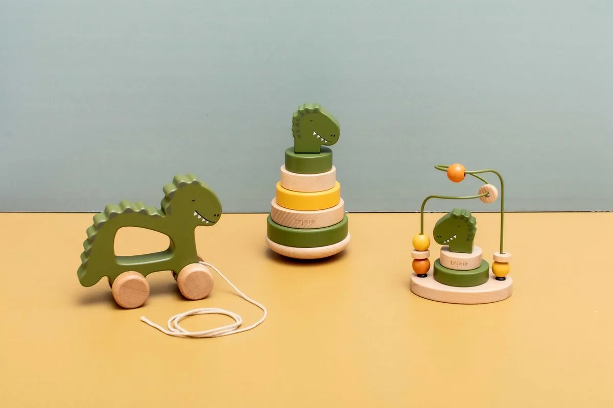 Trixie Houten Stapeltoren Mr. Dino - Educatief Speelgoed - Groen