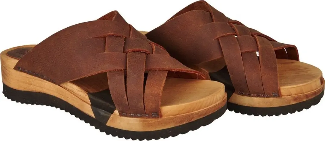 Sanita Clogs Dames Sandalen Wood-Salto Sport Flex Sandal Chestnut