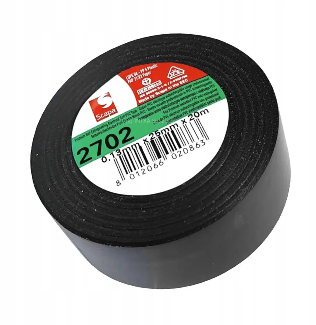 Scapa 2702 PVC Isolatietape Zwart 25mm x 20m