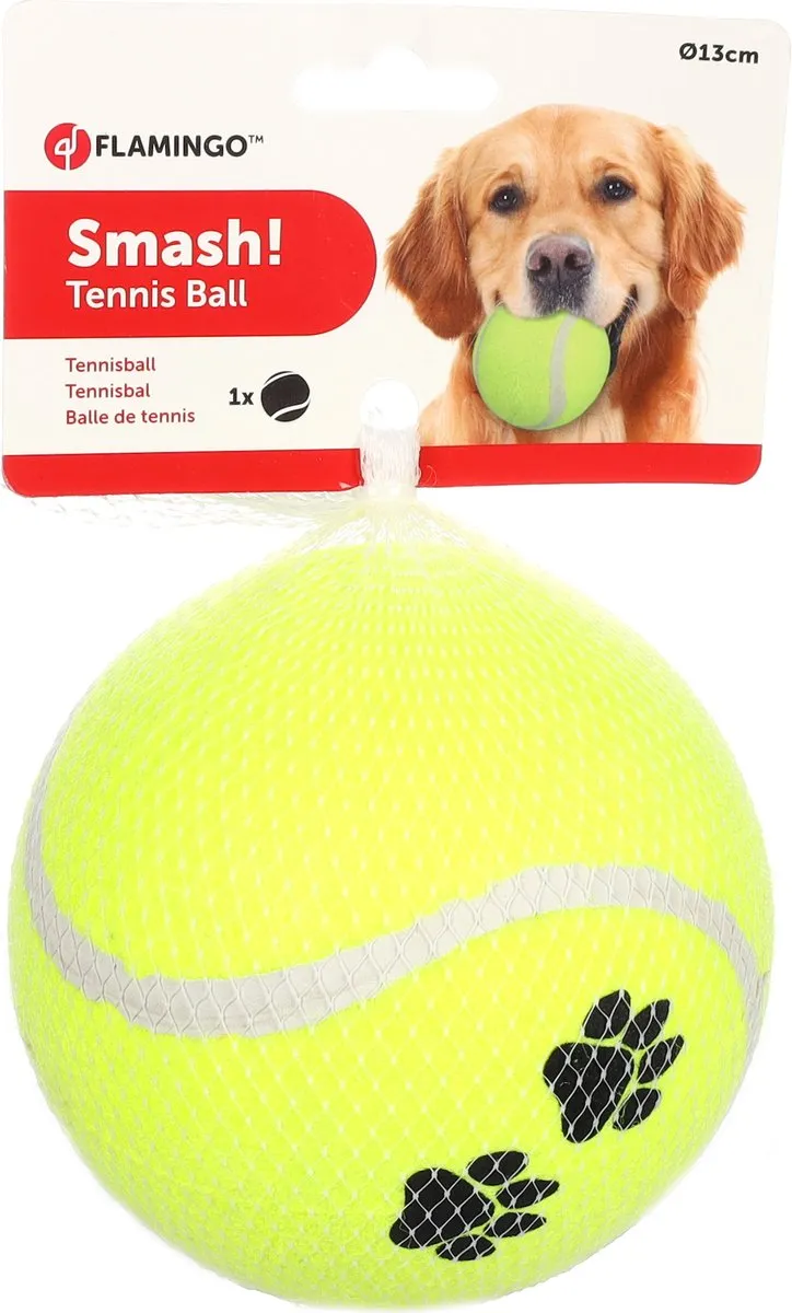 Flamingo Tennisbal voor Honden - Geel 13cm