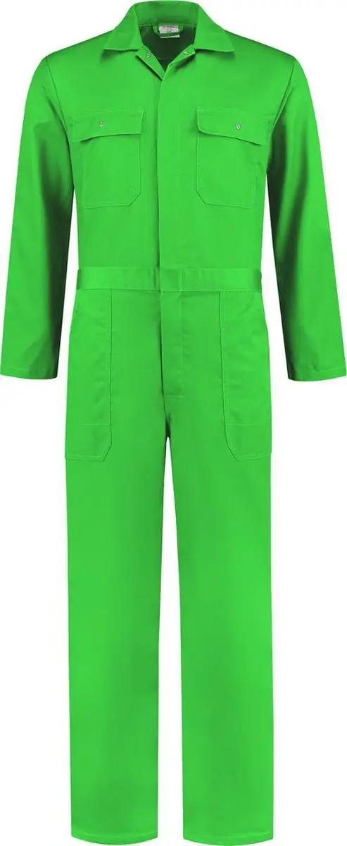 EM Workwear kinderoverall pol/kat Appelgroen met verdekte ritssluiting maat 86