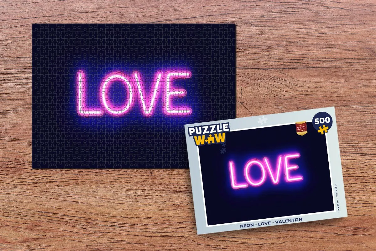 PuzzleWow Neon Love Legpuzzel 500 Stuks
