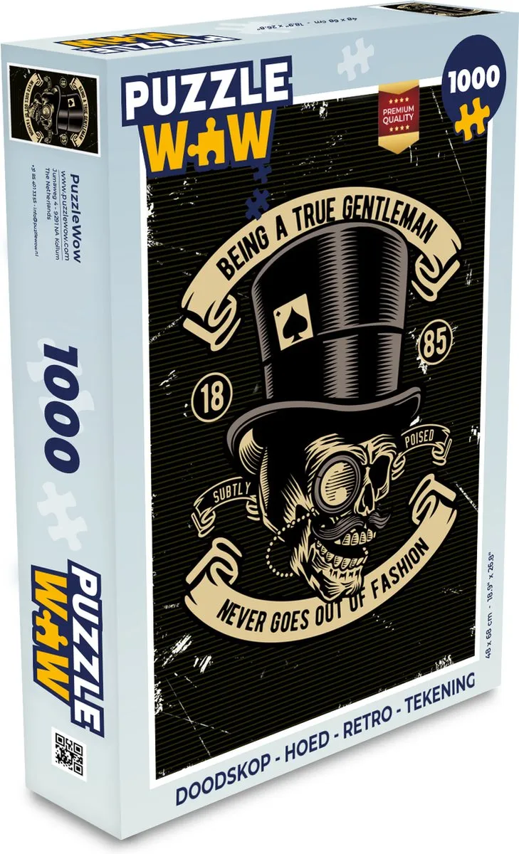 PuzzleWow Doodskop Legpuzzel 1000 Stuks