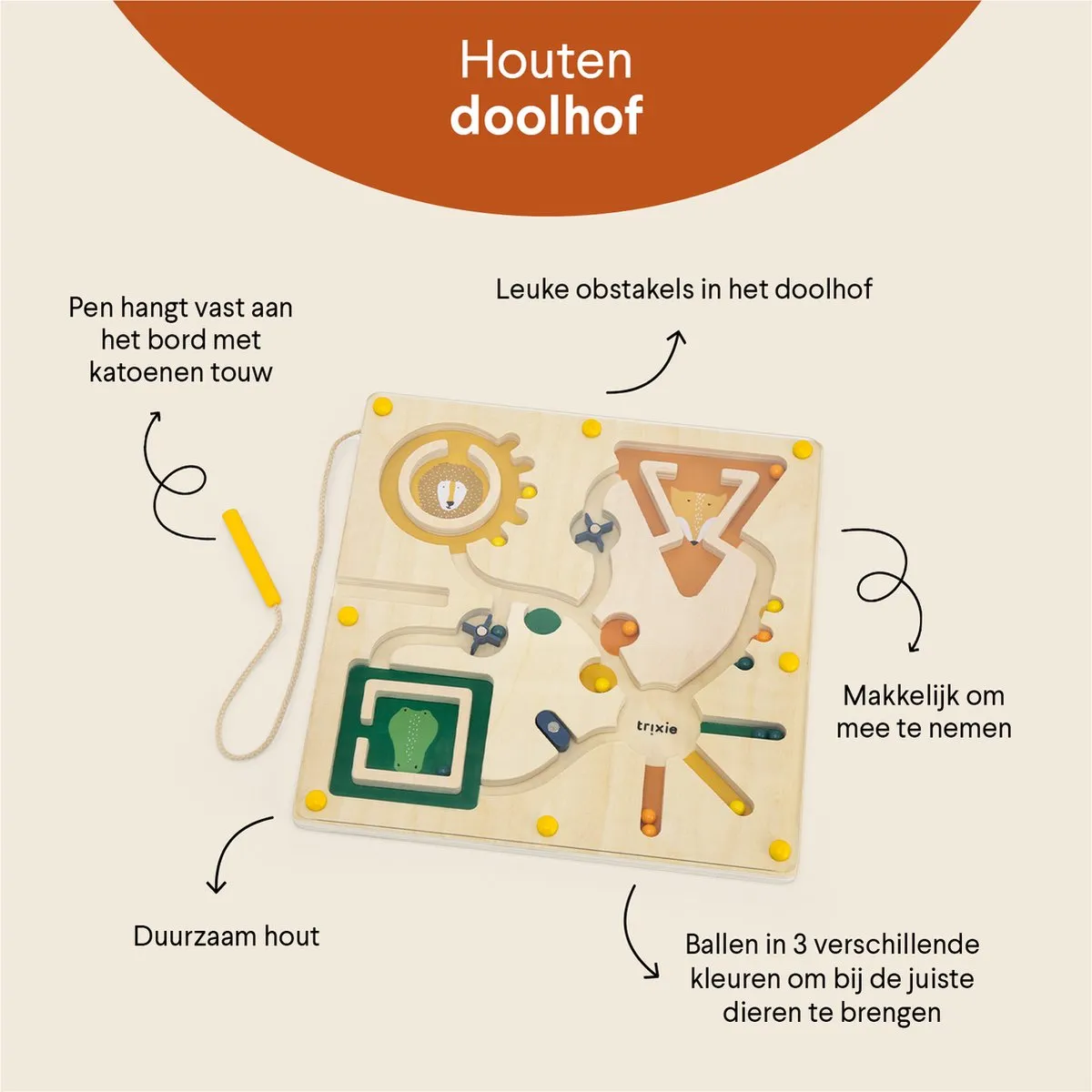 Trixie Magnetisch Doolhof 36-557 - Houten Speelgoed