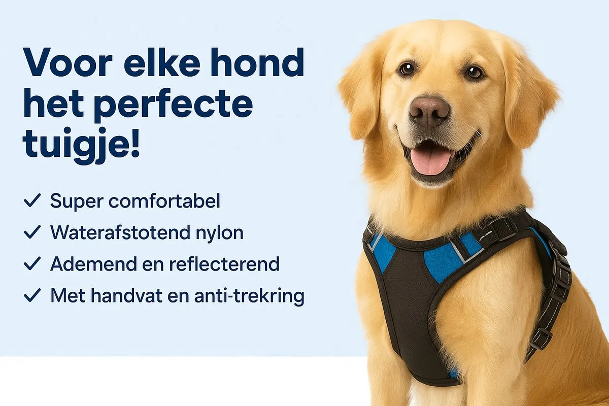 Flamingo Balou Hondenharnas Anti-Trek - Maat L - Blauw