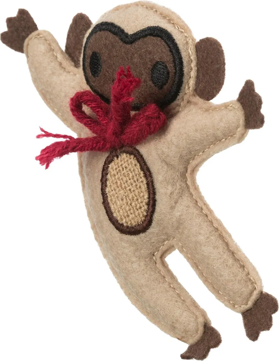 Trixie Stoffenen Aap met Kattenkruid 12cm - Beige