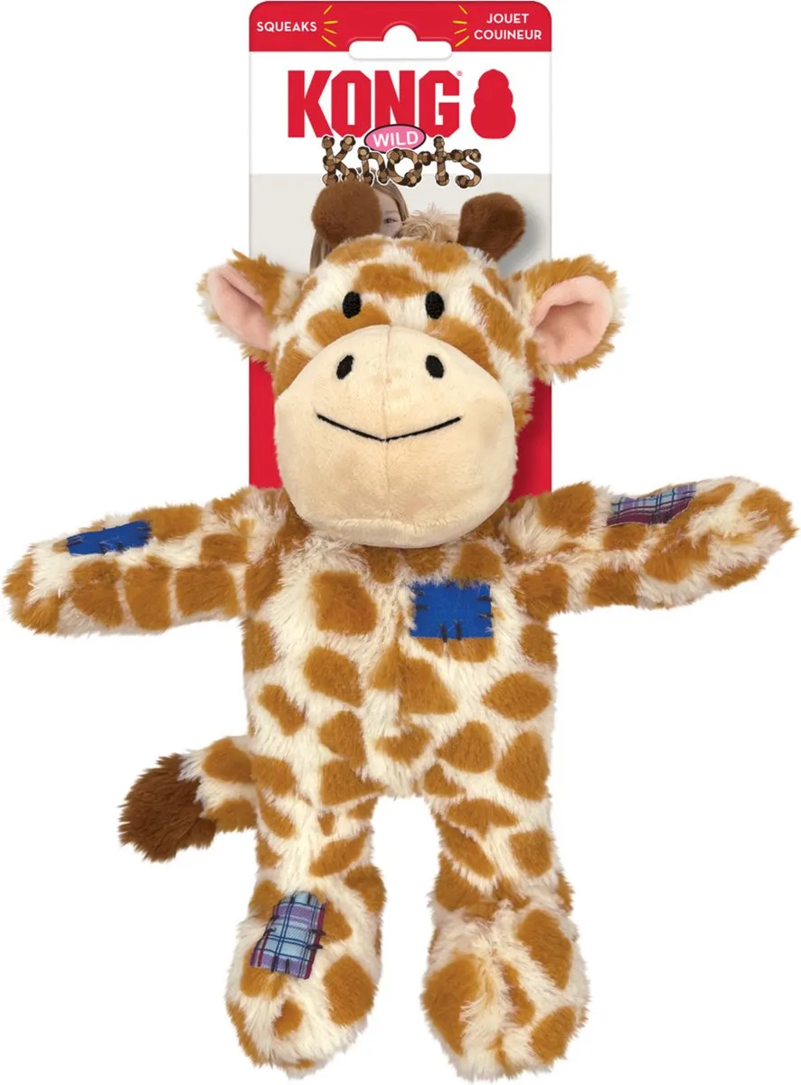 KONG Wild Knots Giraffe Pluche Hondenspeelgoed M - Geel