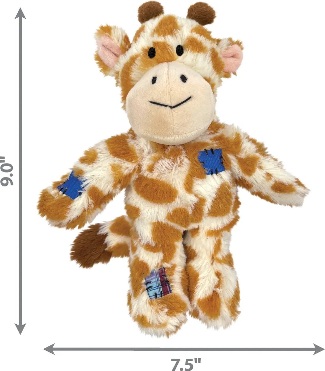 KONG Wild Knots Giraffe Pluche Hondenspeelgoed M - Geel