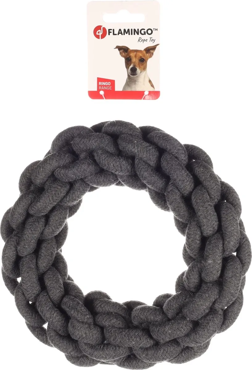 Flamingo Ringo Ring Speelgoed Hond - Grijs 20cm - afbeelding 3 van 5