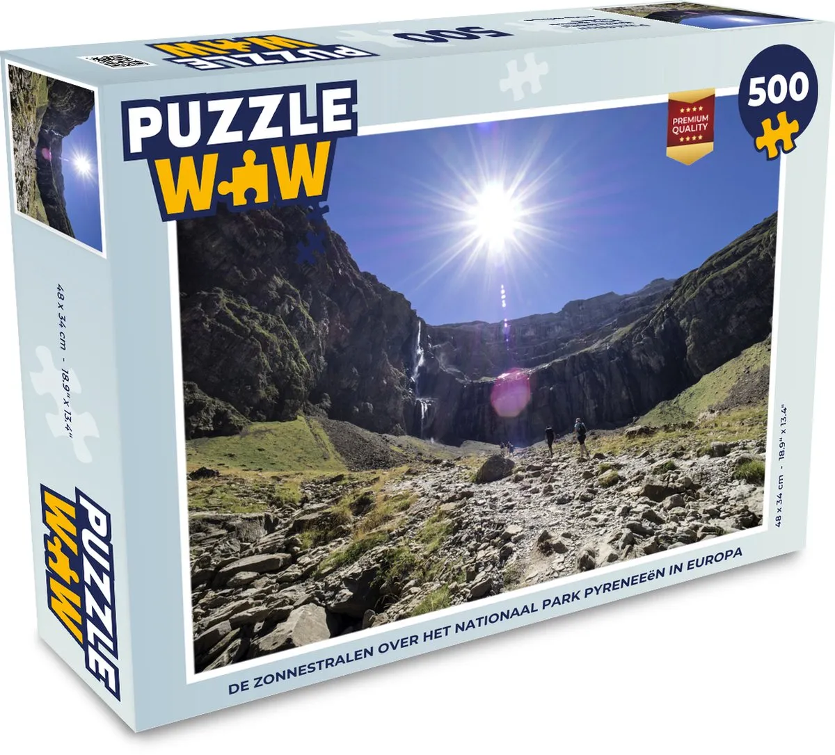 PuzzleWow Legpuzzel De Zonnestralen Pyreneeën 500 Stuks - Multicolor