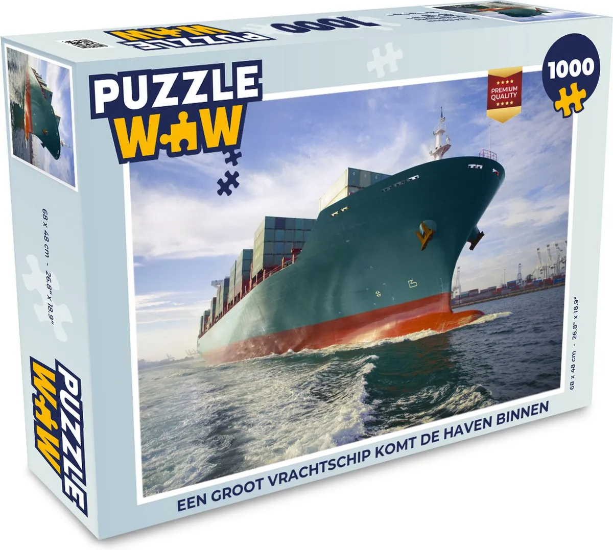 PuzzleWow Legpuzzel Vrachtschip Haven 1000 Stuks