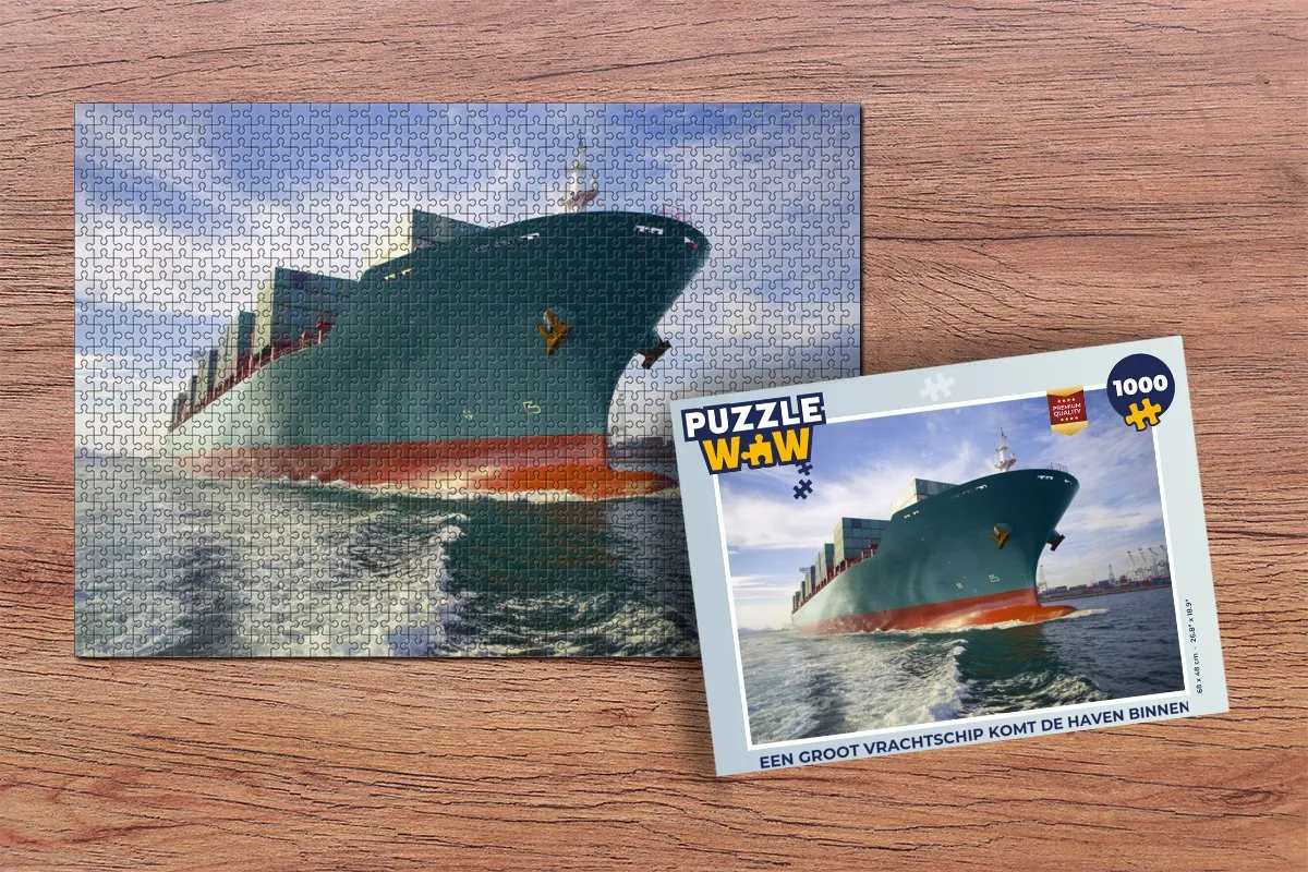 PuzzleWow Legpuzzel Vrachtschip Haven 1000 Stuks - Multicolor