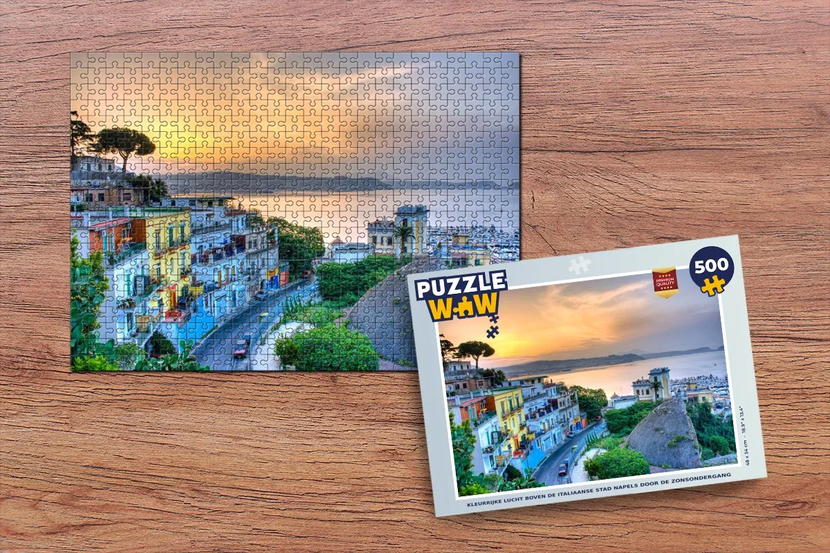 PuzzleWow Architectuur Napels Legpuzzel 500 Stuks - Multicolor