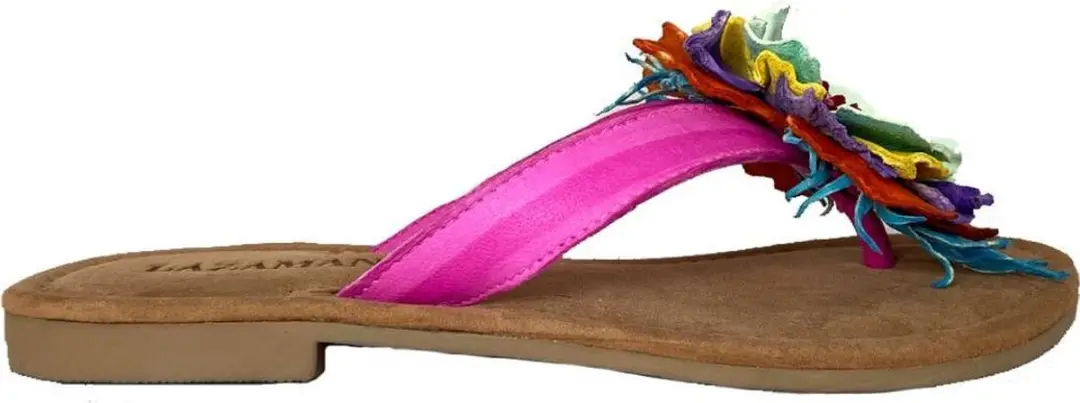 33.726 Fuxia Dames Slippers Leer Multi
