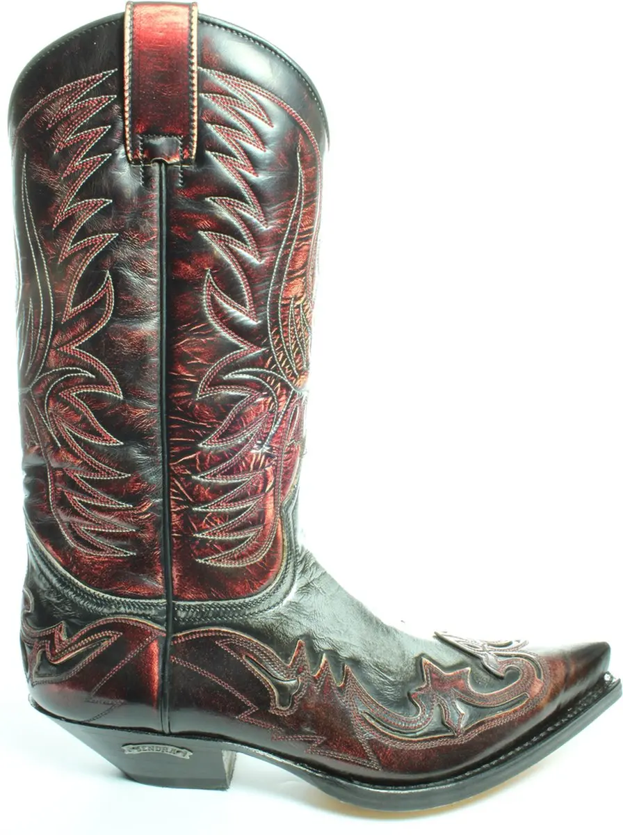 Sendra Boots 3241 Cuervo Ibiza Zwart Grijs Rood Heren Dames Handgemaakt Cowboy W