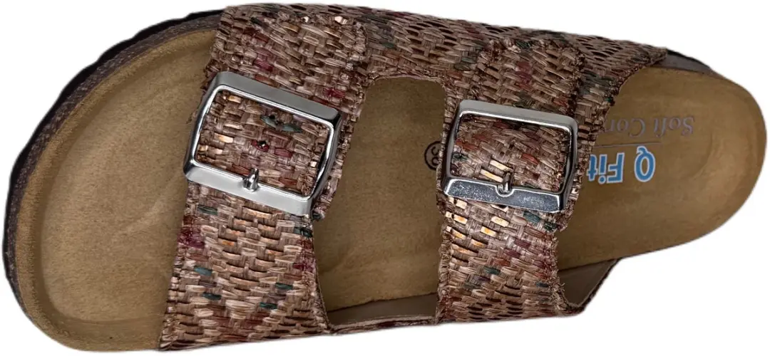 Q Fit Kelly slipper 2 band kurk (Maat
