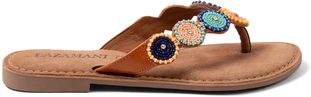 Lazamani Luna Dames Slippers Tan/Multi - afbeelding 2 van 6