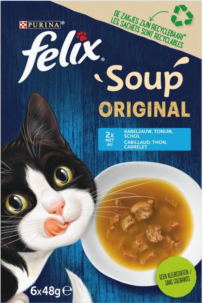 Felix Soup Tender Strips Vis - 6 Zakjes 48g