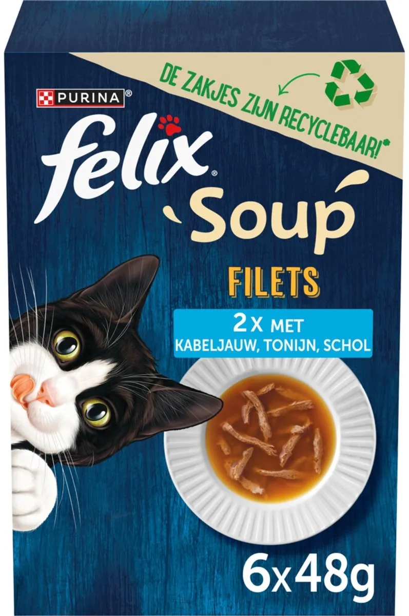 Felix Soup Tender Strips Vis - 6 Zakjes 48g